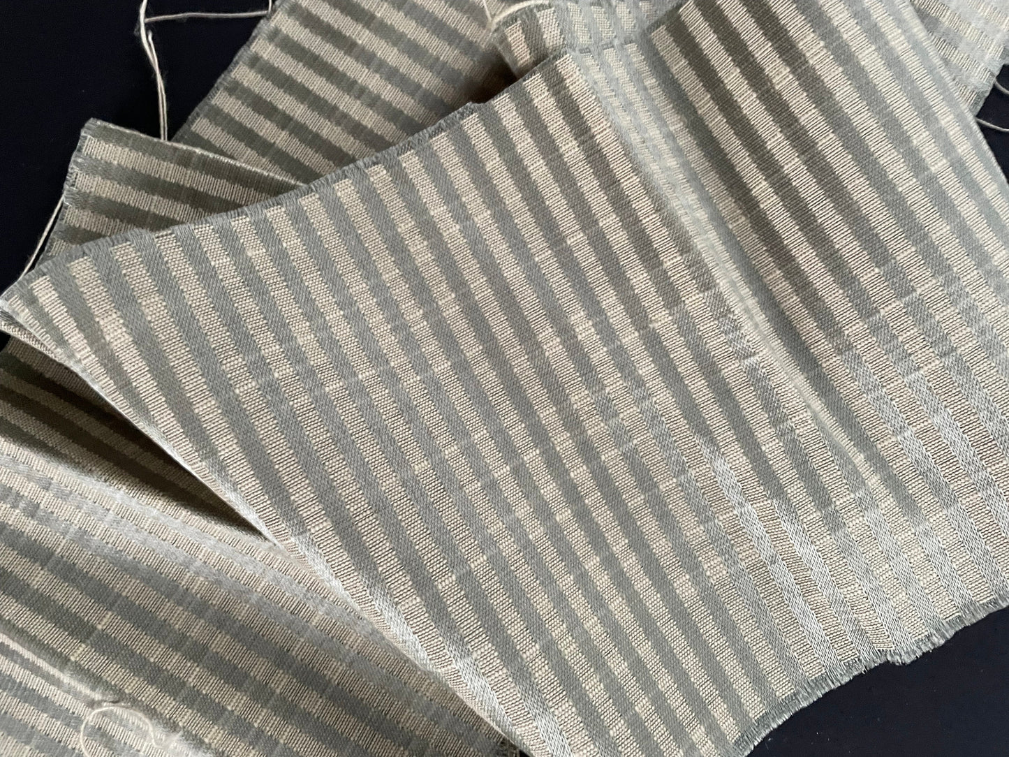 Vintage fabric remnants - striped fabric