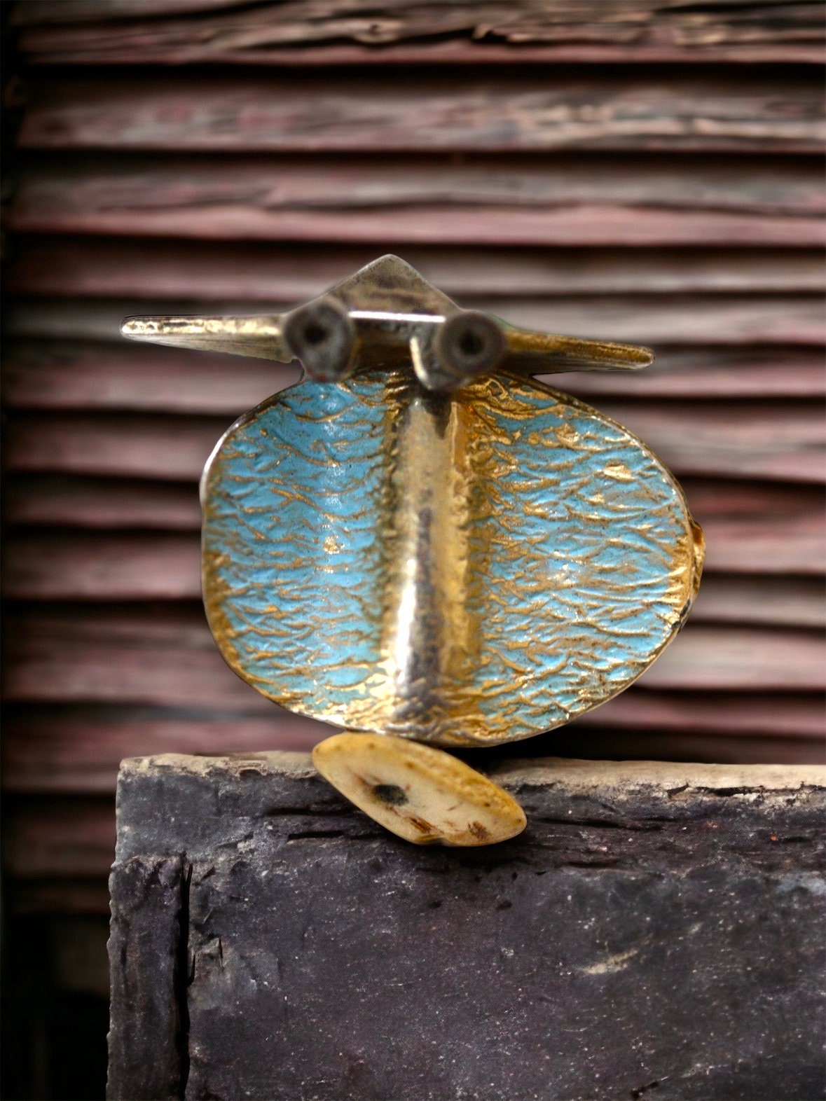 Handmade, one-of-a-kind assemblage art - can be ordered as a necklace, pin or magnet