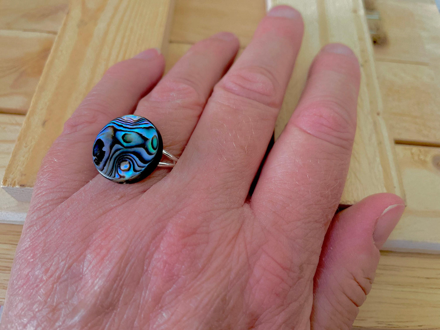 Abalone shell ring - adjustable to fit your finger