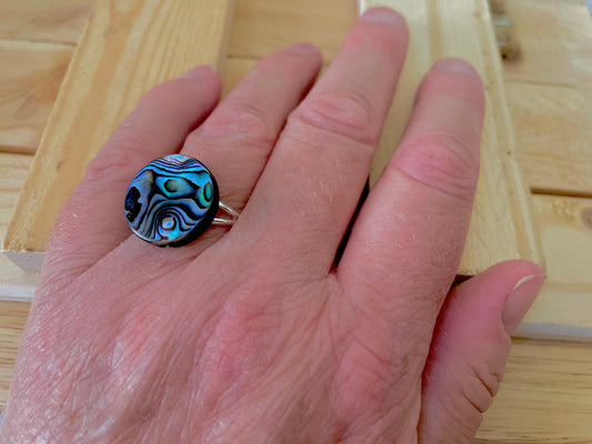 Abalone shell ring - adjustable to fit your finger