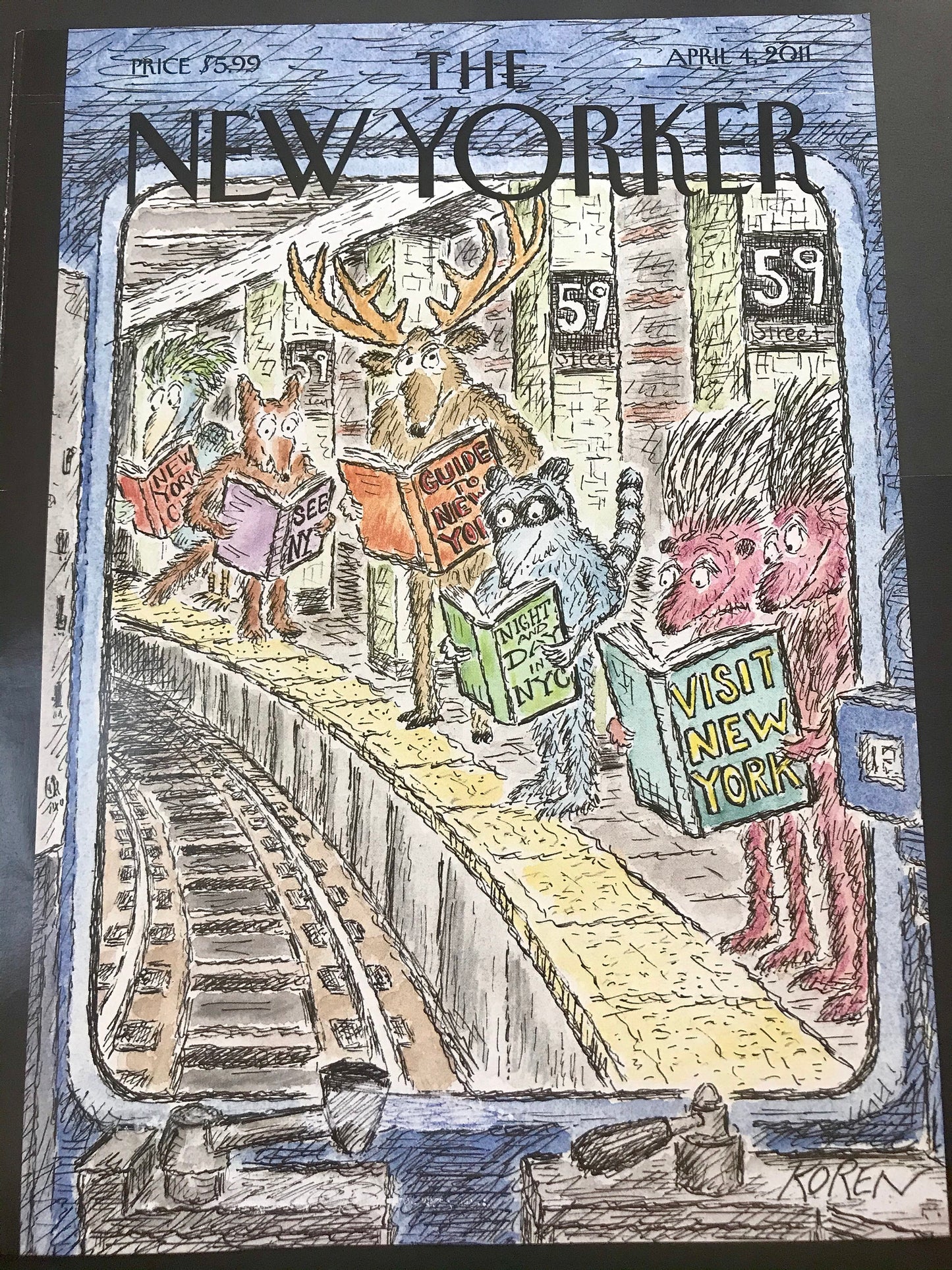 The NEW YORKER magazine cover only -  April 4, 2011 - by Koren - Please read description