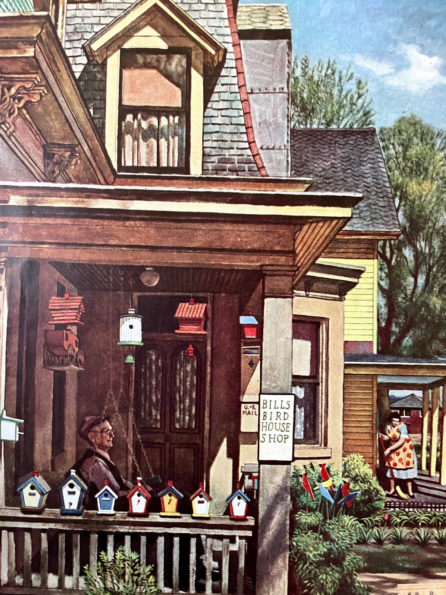 RARE - Saturday Evening Post - Original Cover - May 8, 1948 - bird house shop