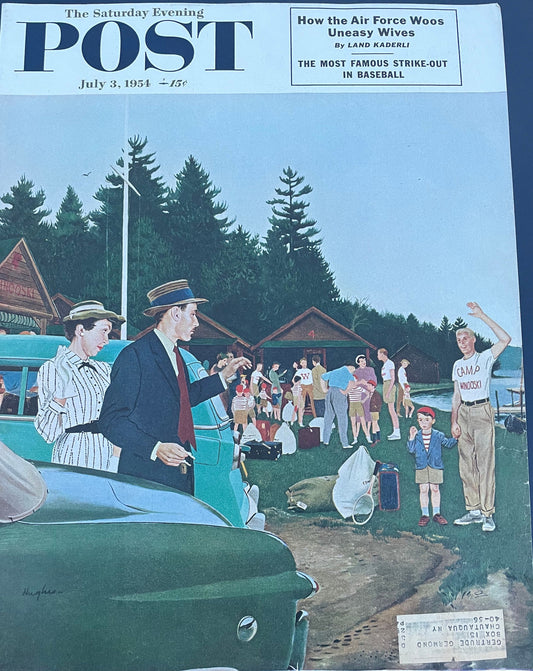 Saturday Evening Post - Original Cover - July 3, 1954 - camp