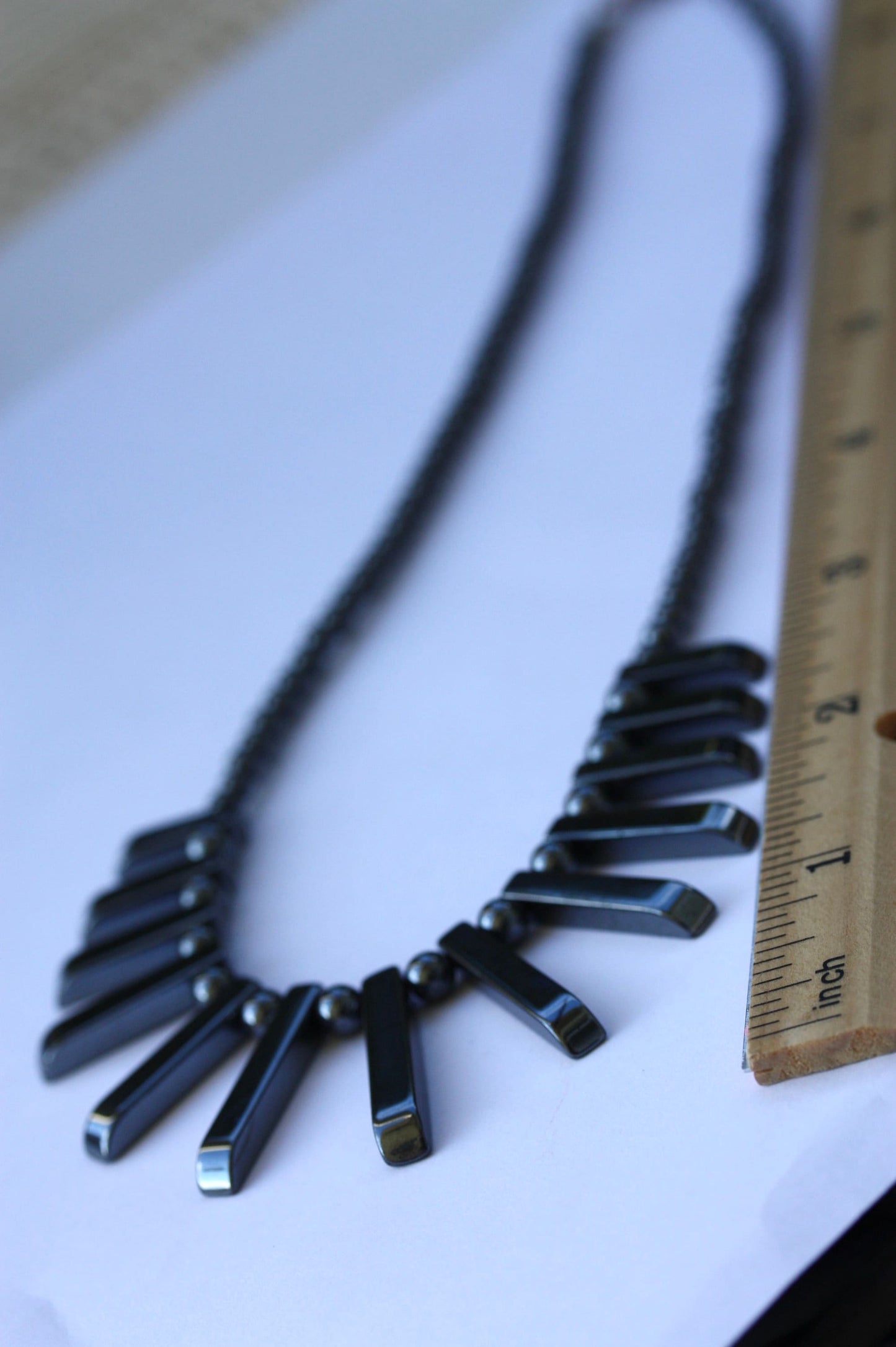 Stunning black vintage hematite necklace