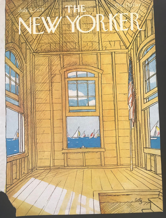 The NEW YORKER magazine cover only -  July 2, 1979 - boat, boat house - Please read description