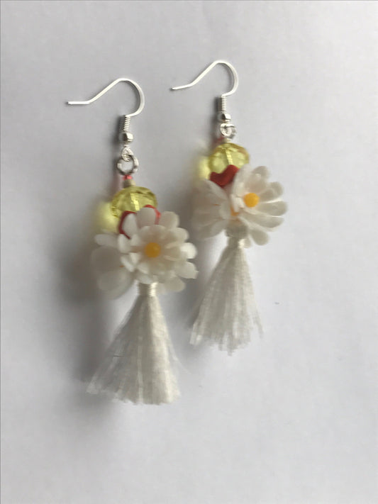 My unique, one-of-a-kind handmade by me - FUN, Bohemian style tassel beaded drop earrings