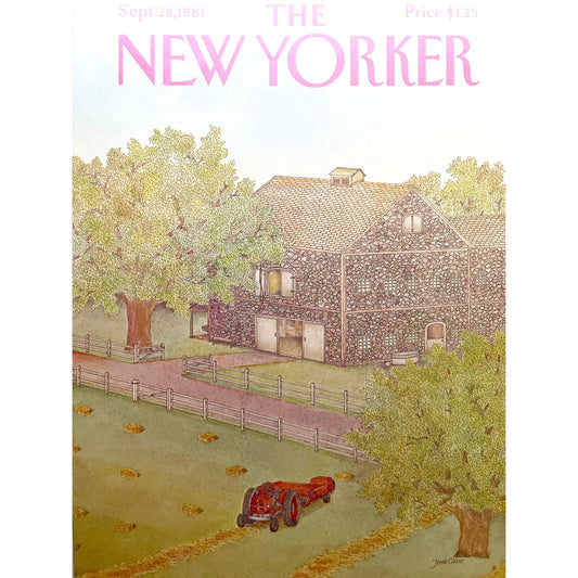 September 28, 1981 - The NEW YORKER Magazine original cover - artist Jenni Oliver - farm