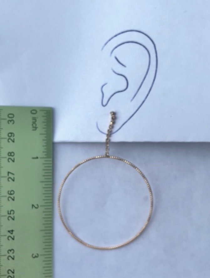 Simple elegant vintage hoop dangle earrings with tiny rhinestones