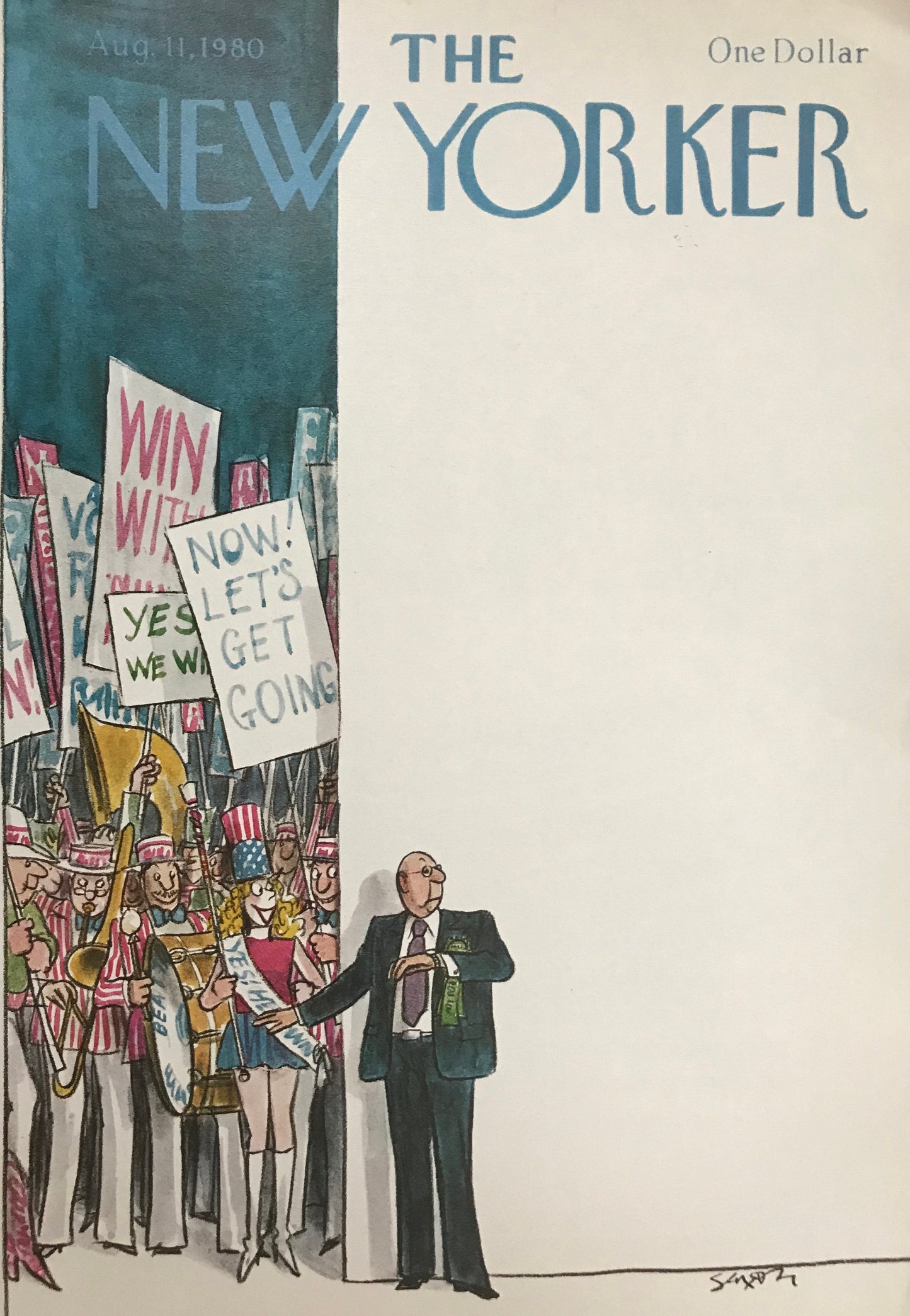 august 11, 1980 - The NEW YORKER Magazine original cover - artist Saxon
