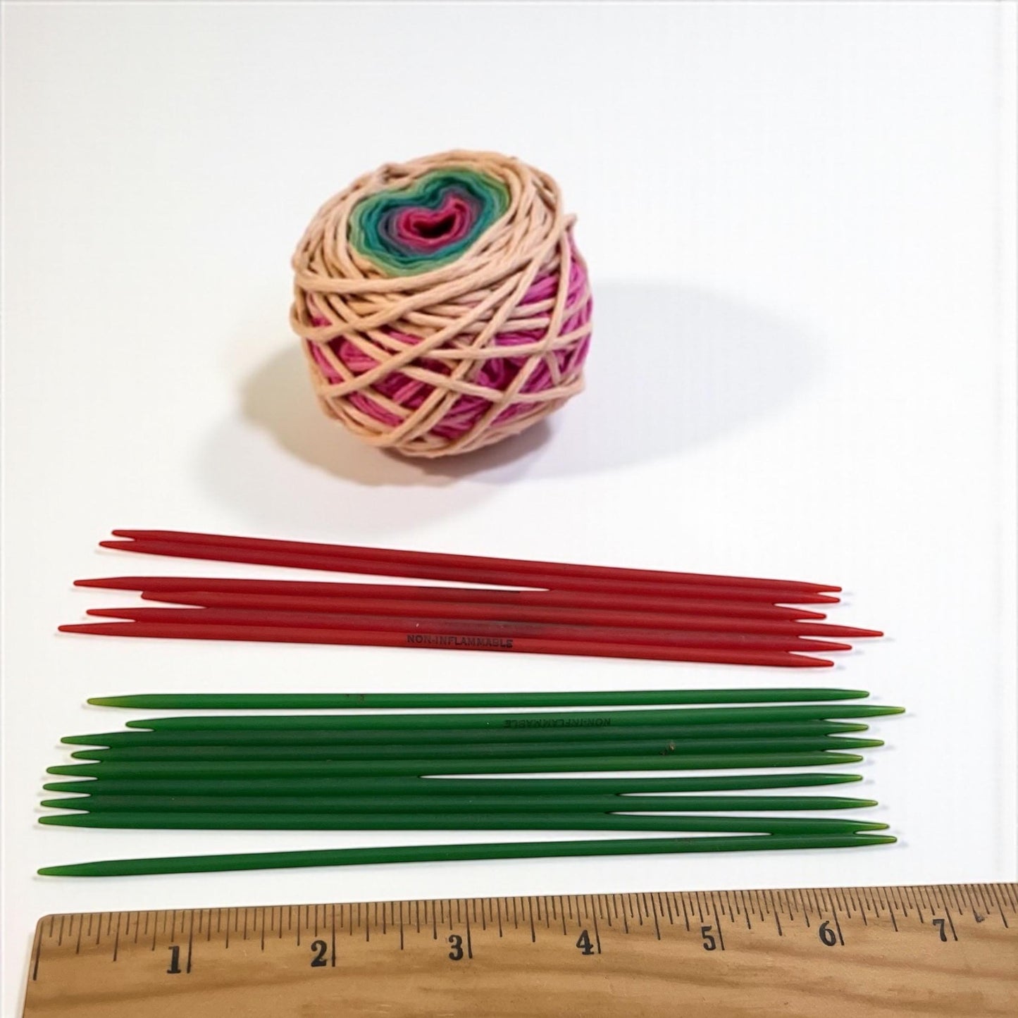 1950's Vintage Boye Double Pointed Knitting Needles – Celluloid Acetate Plastic 7”   Non-Inflammable Marked, Mid-Century Craft Supplies