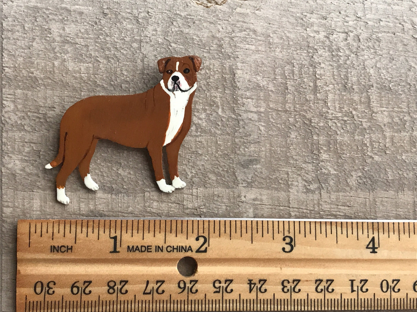 Handmade Vintage Bull Terrier Dog Pin – Signed Artisan Brooch, Collectible Canine Jewelry