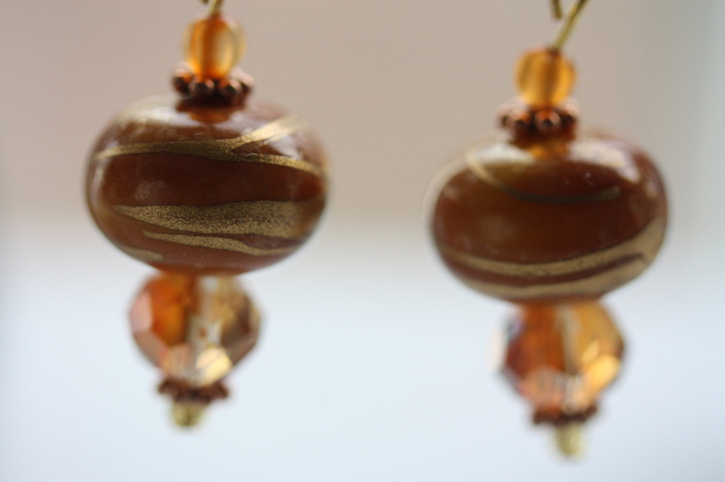 Faceted crystal earrings made of both new and vintage components