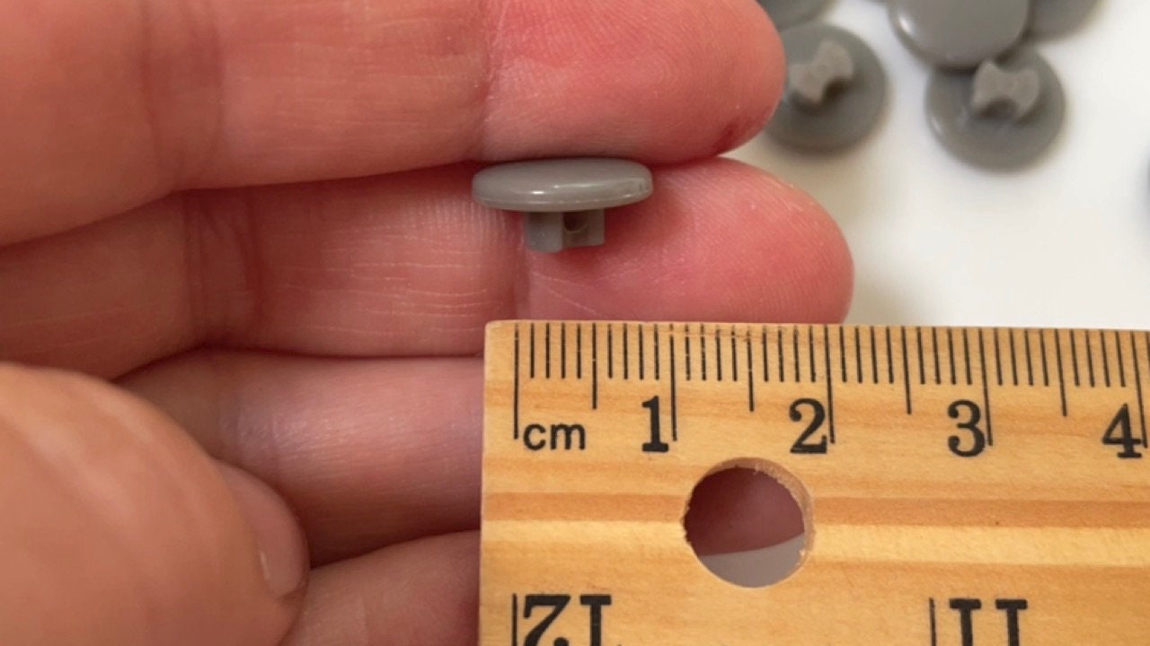 Lot of light silver gray 12 mm vintage buttons