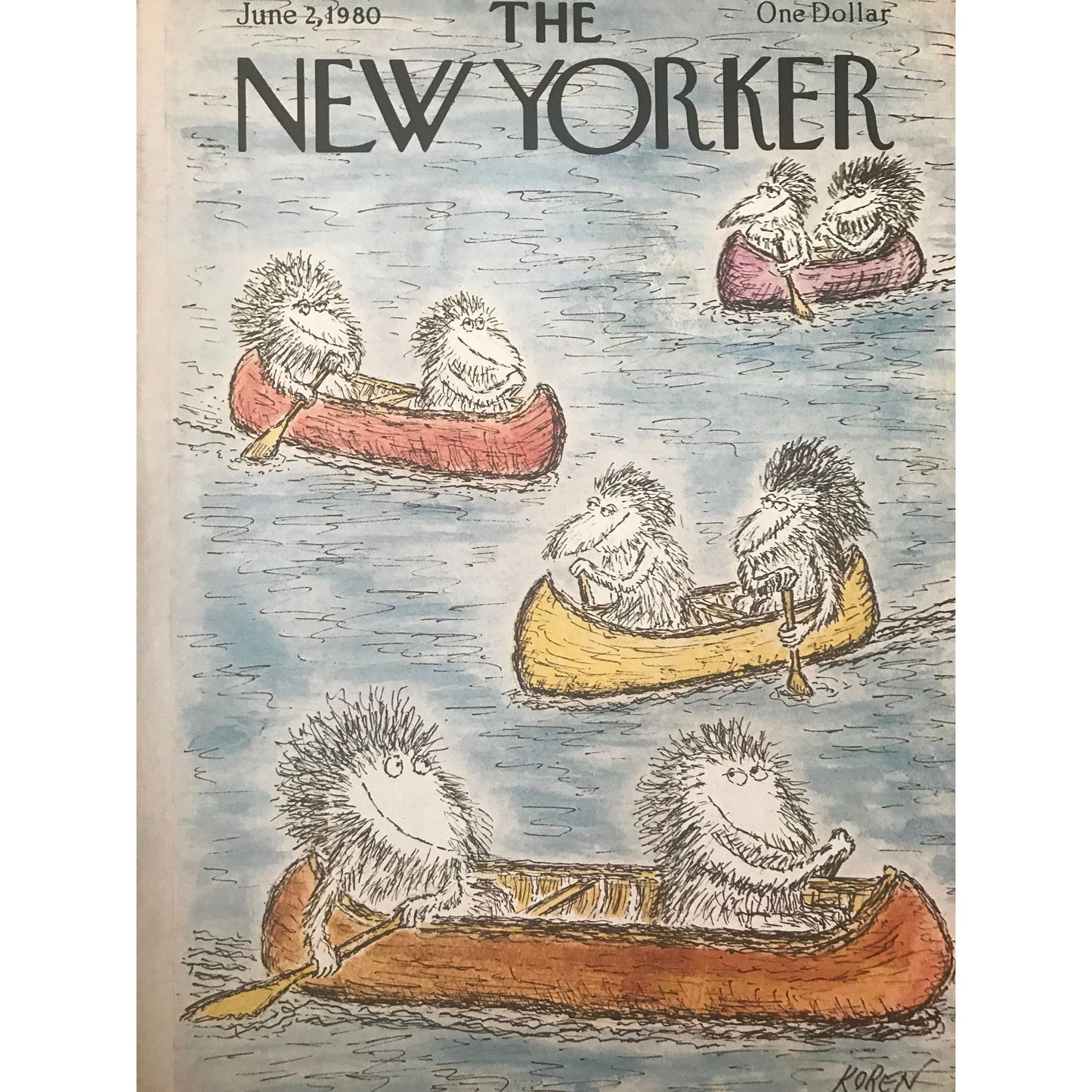 June 2, 1980 - The NEW YORKER Magazine original cover - rowing, boats