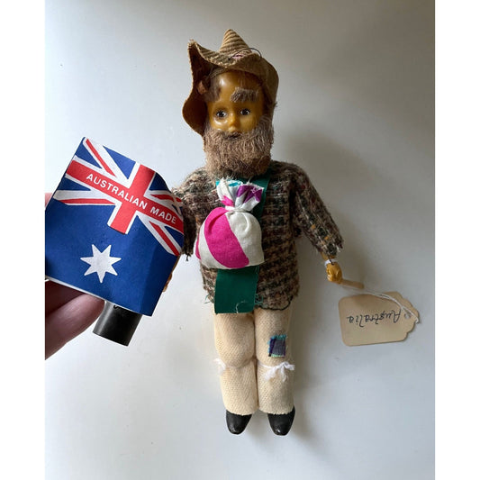 Vintage Australian Swagman doll with original tags - Made in Australia