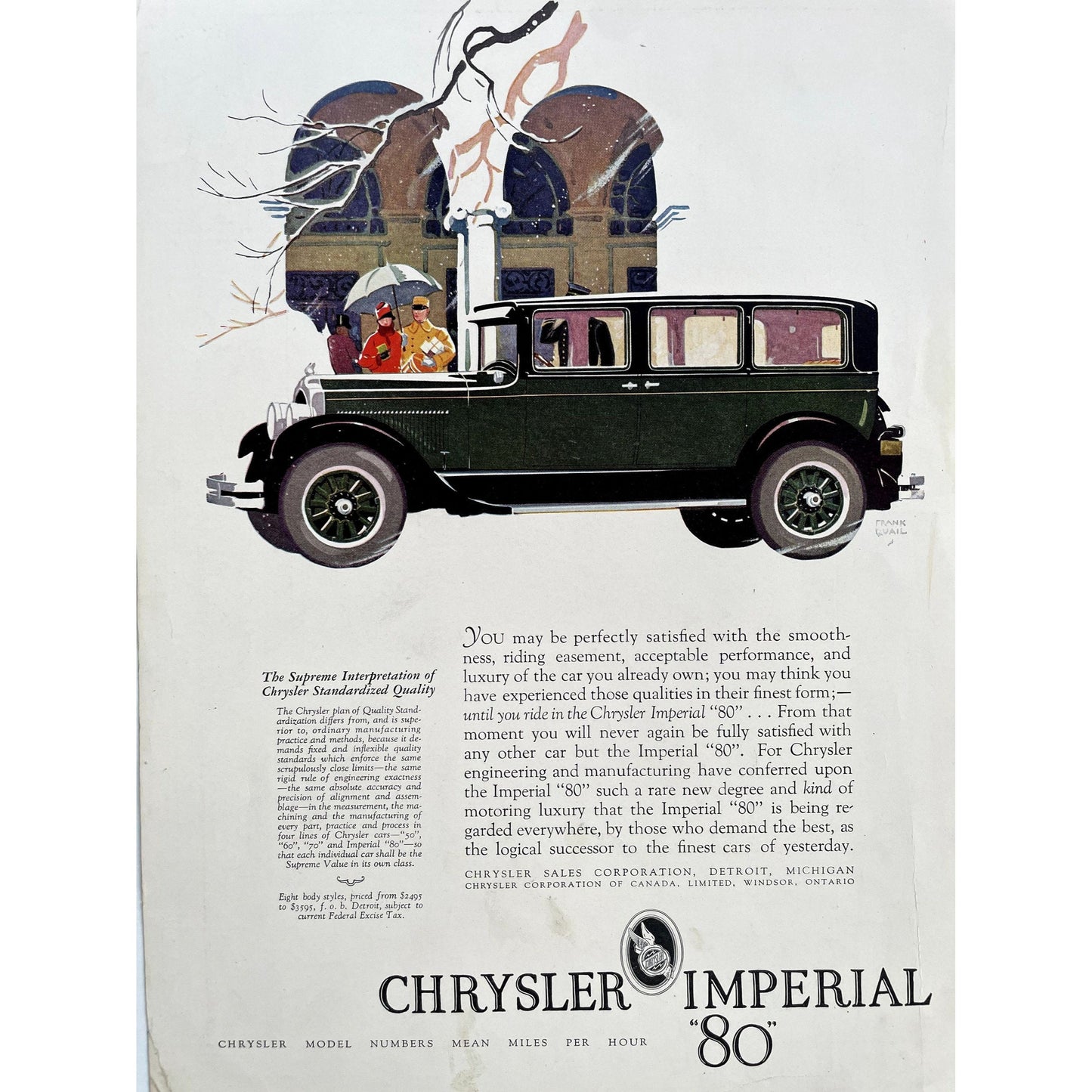 International Studio for Collectors and Connoisseurs magazine Jan 1927 -cover only -Portrait of a Lady by Nicholas Maes, Chrysler ad on back