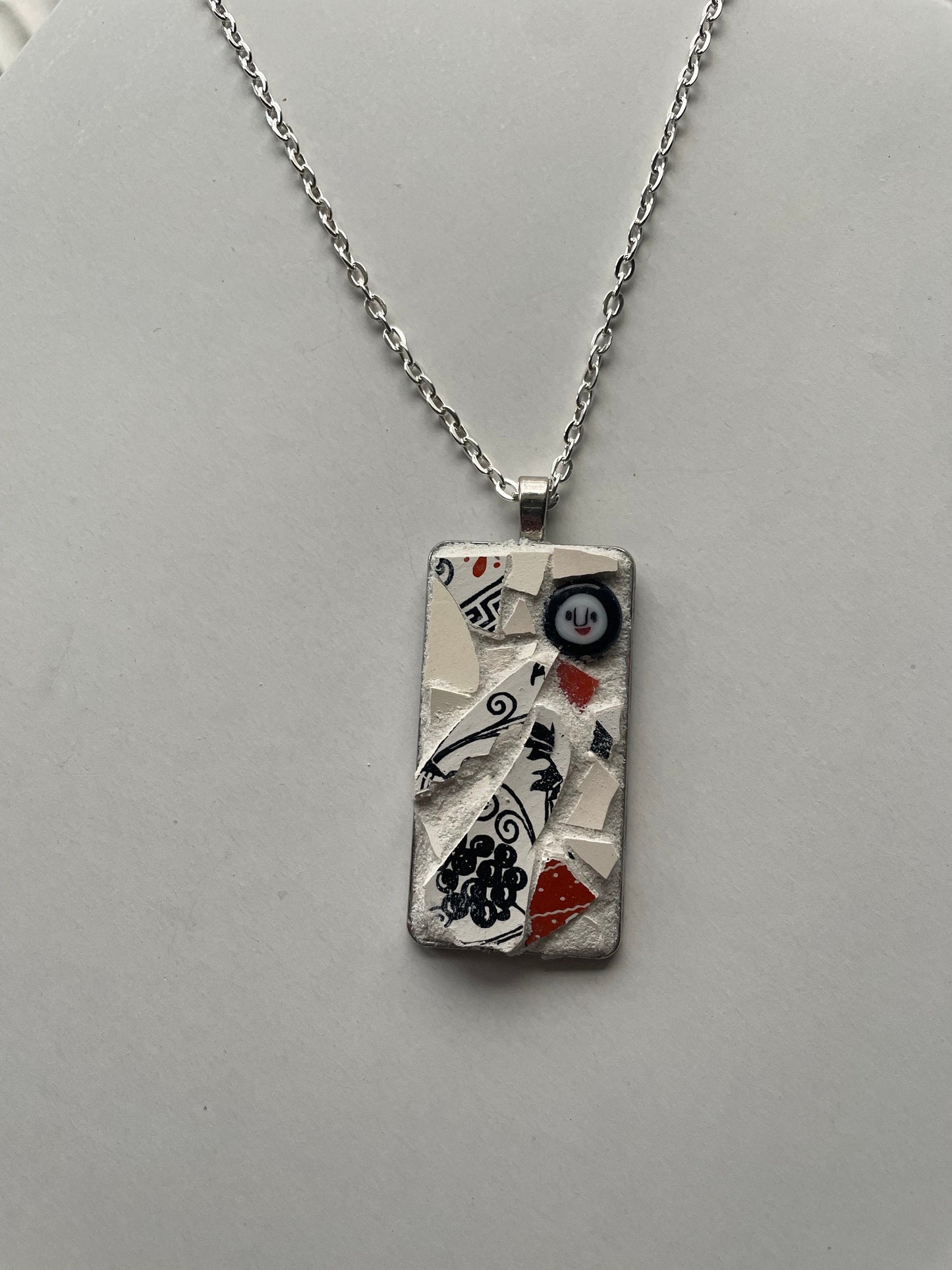 One-of-a-kind micro mosaic necklace, necklace pendant or pin (your choice) - Angel