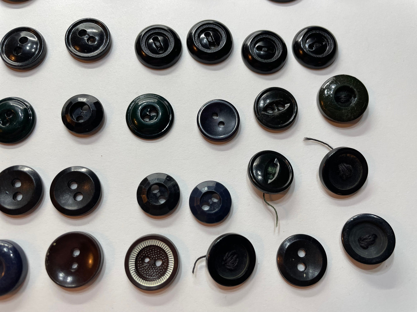 Lot of black and dark shaded vintage buttons