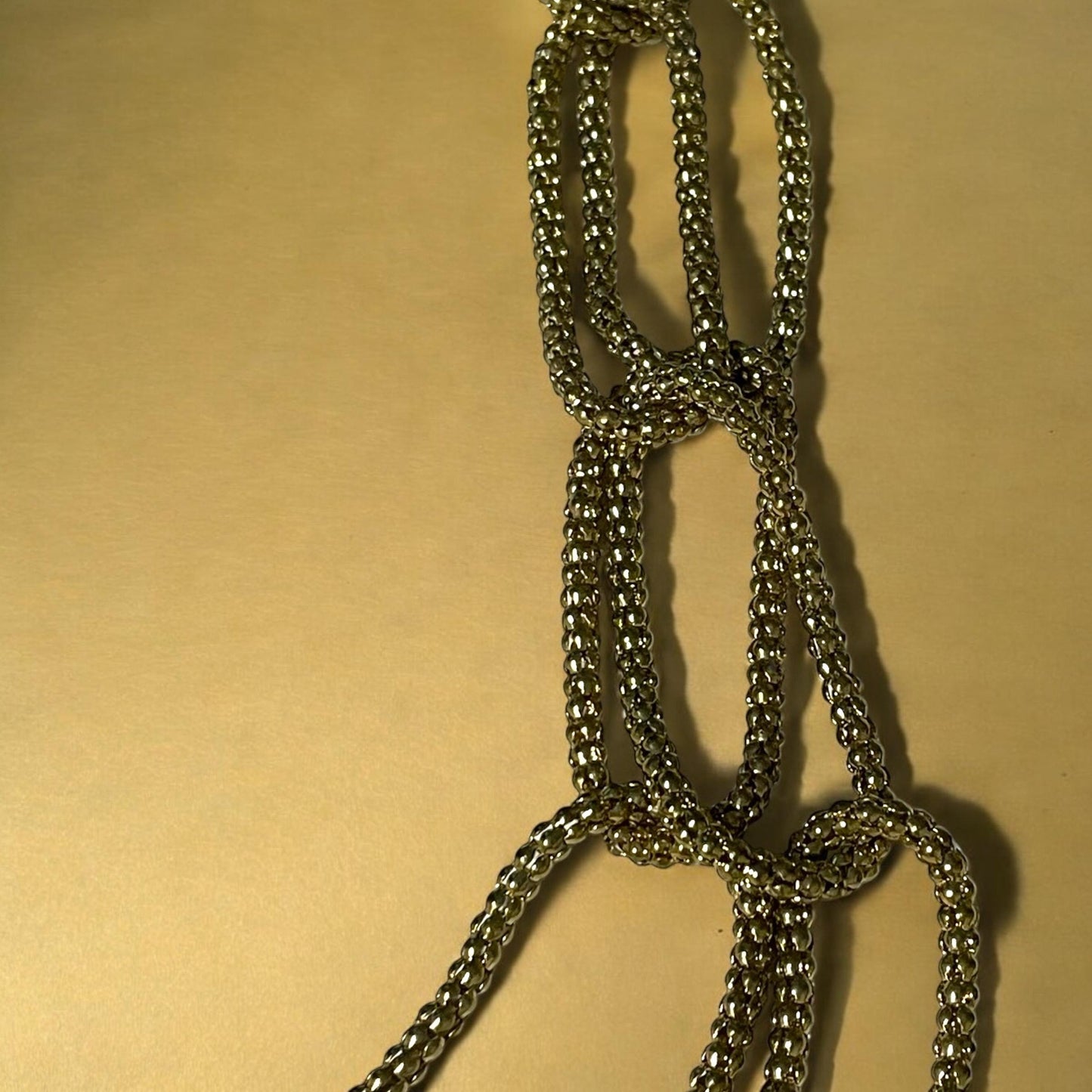 Unique gold beaded "chain" link vintage necklace
