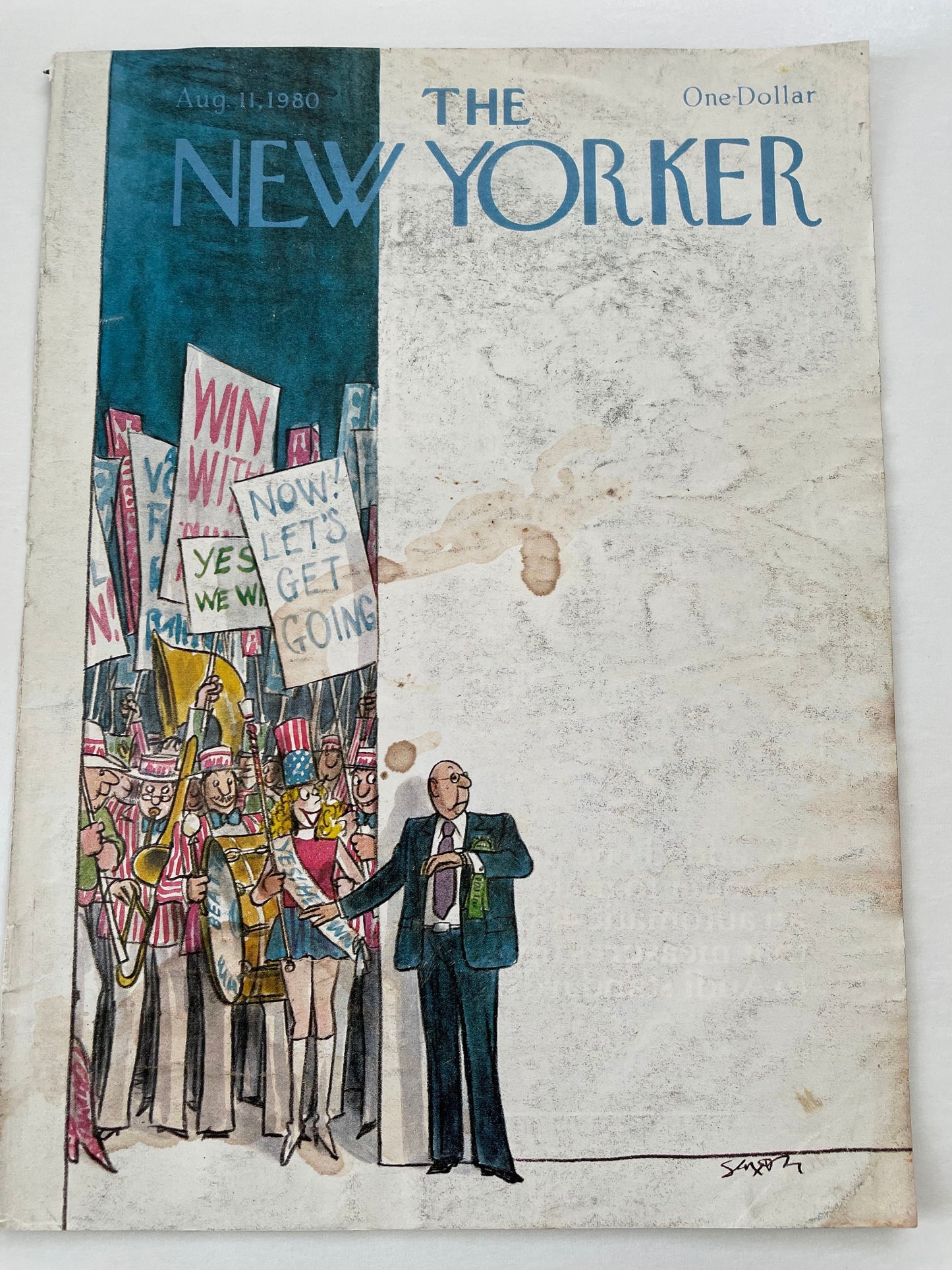 August 11, 1980 - The NEW YORKER Magazine original cover - Please read description