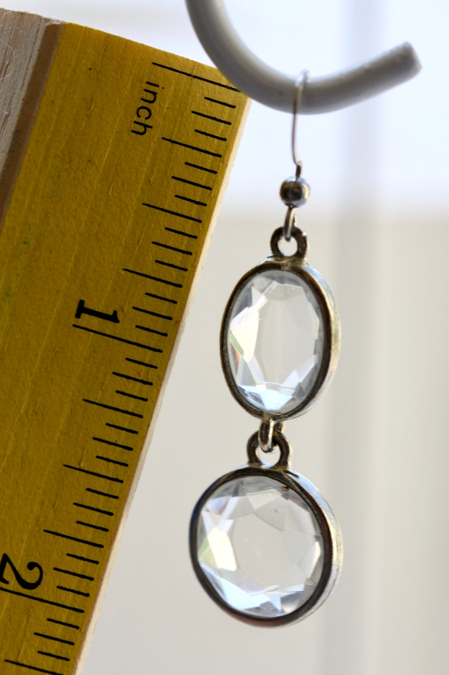 Handmade earrings with upcycled high quality vintage glass cut crystal