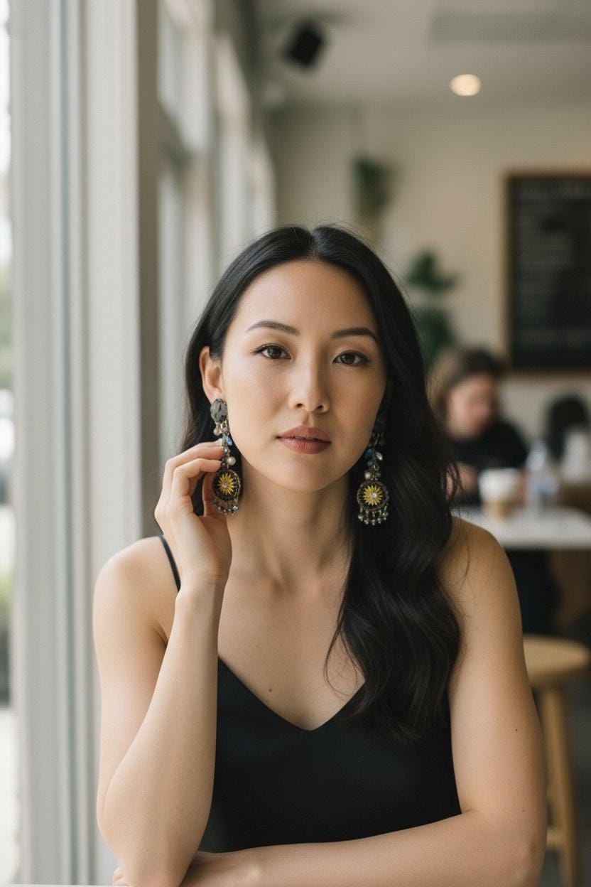 Celestial Sunburst Dangle Earrings – Handmade Boho Statement Jewelry with rutilated quartz,  rhinestones, faux pearls & Beads