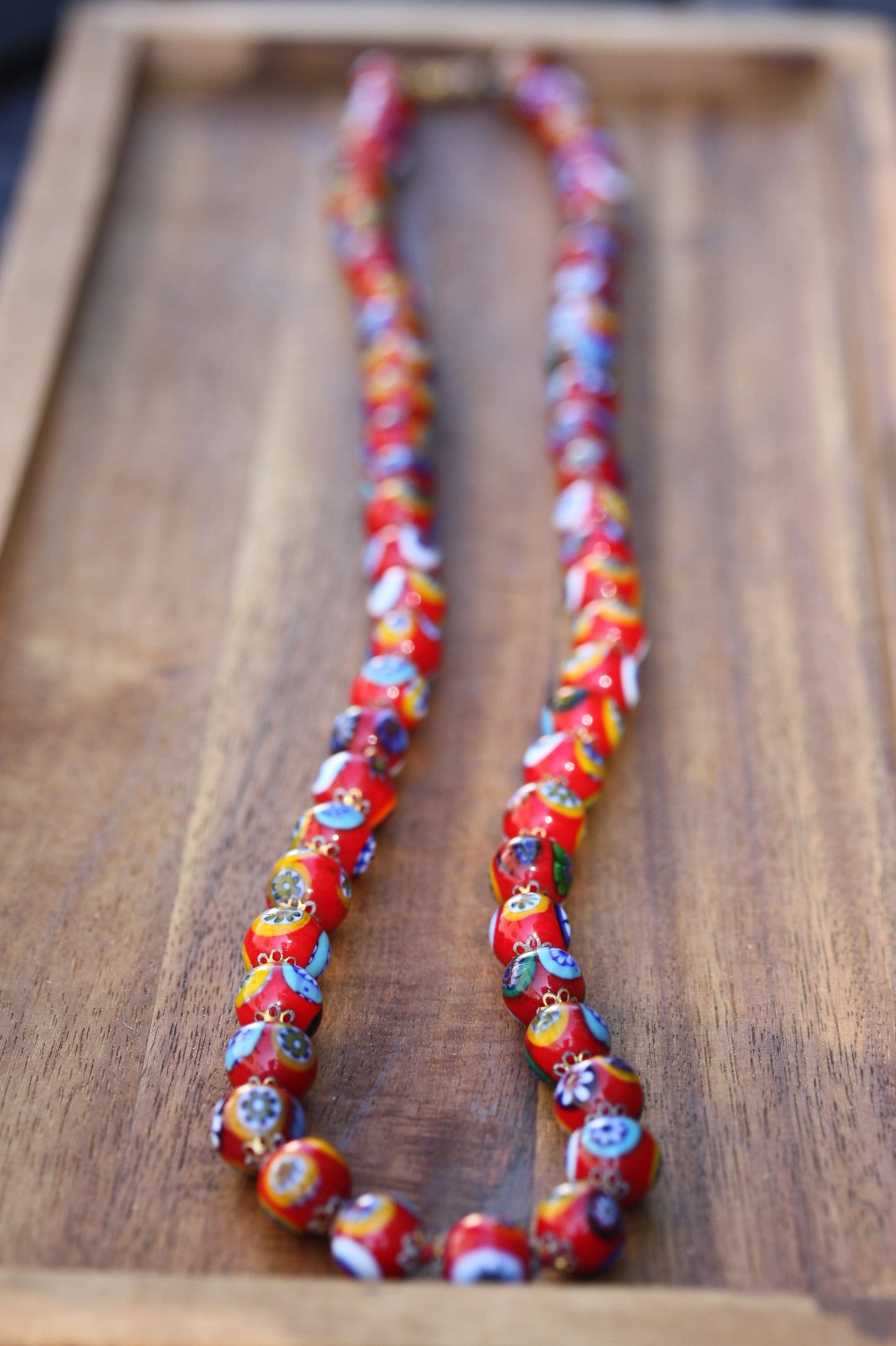 Stunning vintage glass  Venetian Murano Millefiori Artbeads Millefiori beads vintage necklace