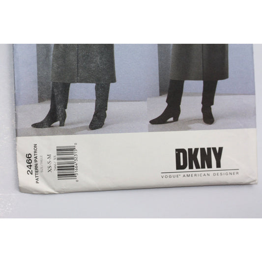 Uncut Sewing Pattern - DKNY Coat and Cross Body Bag Pattern Uncut/FF Vogue Sewing Pattern 2466 Size XS-S-M Loose Fit/ Classic Coat