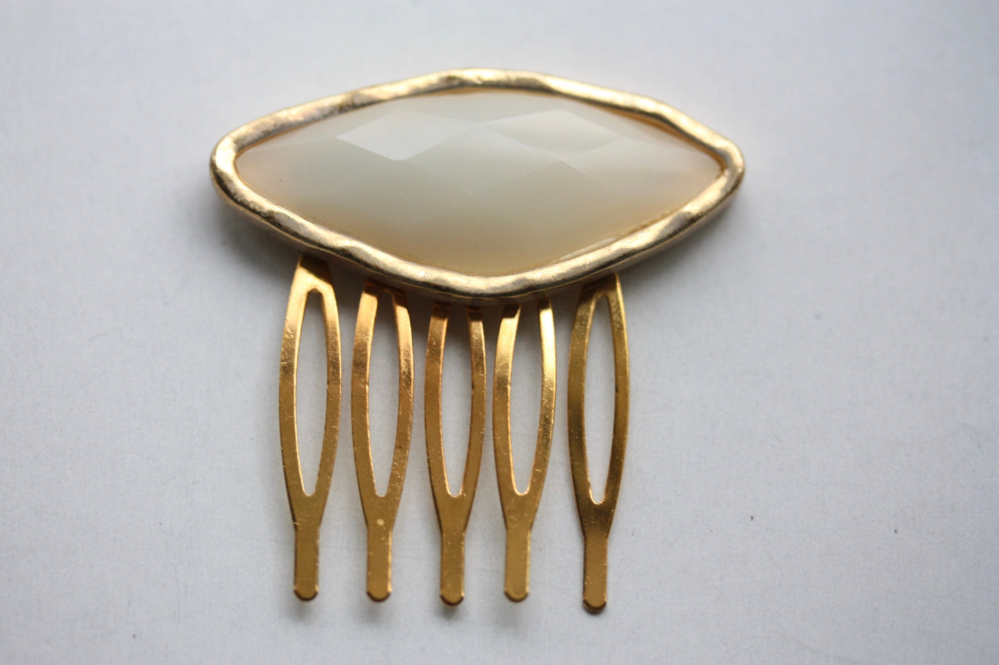 Your choice of hair comb - Mixed Material - handmade from new and vintage components - ivory cream and silvery gray