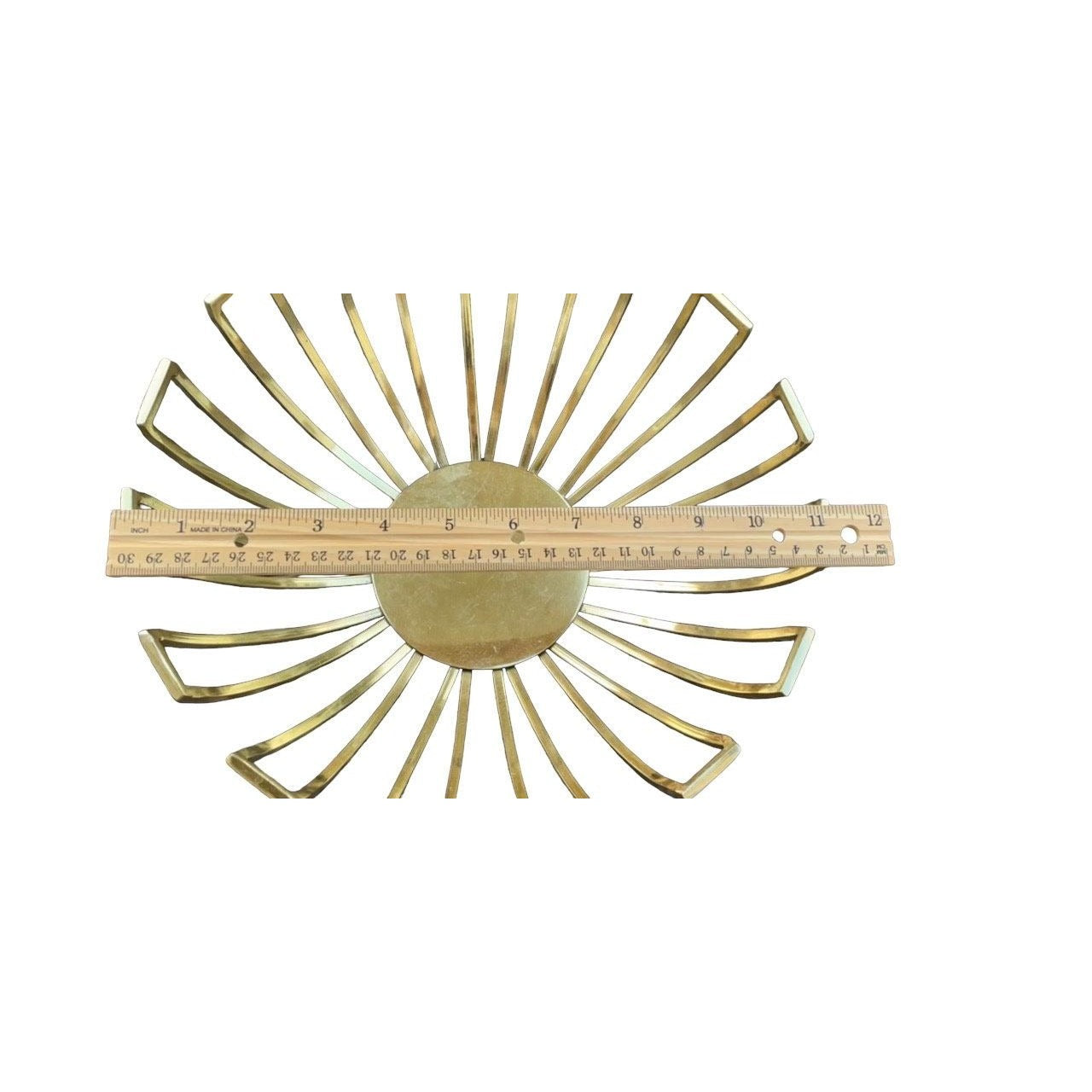 Stunning mid century modern style bowl - goldtone - starburst design - For decoration only (NOT for food use)