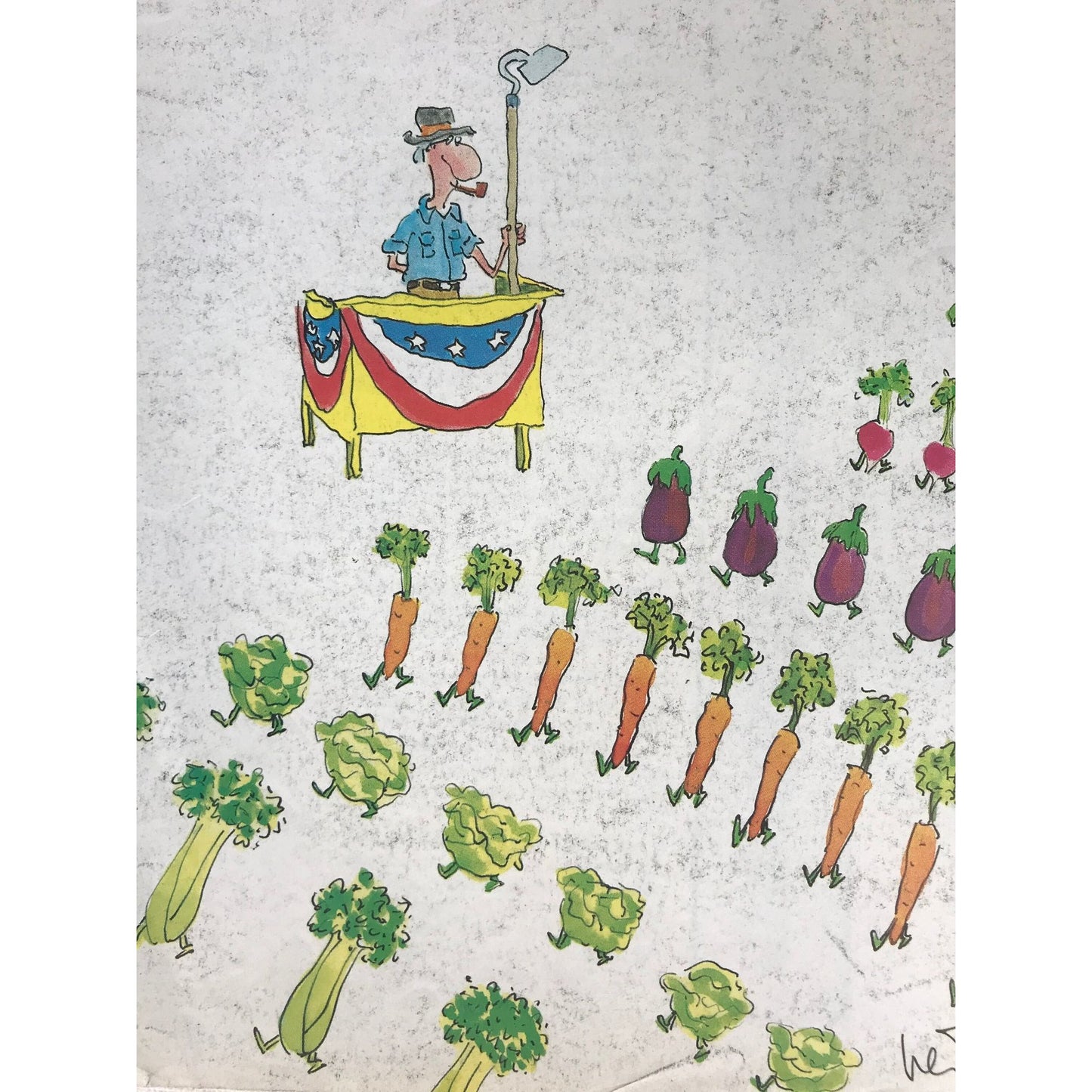 NEW YORKER Magazine cover - September 6, 1982 - vegetable parade