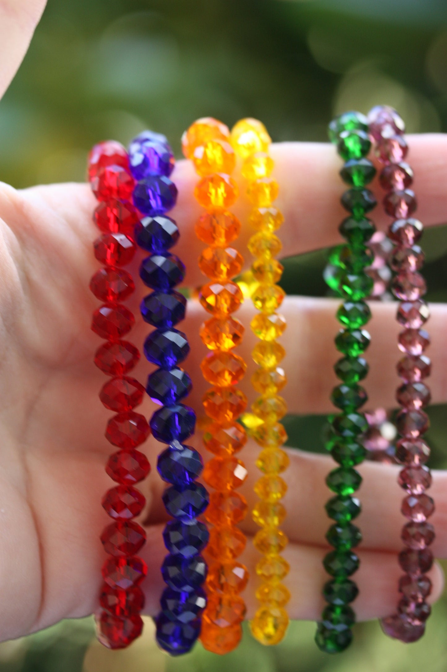 Set of six PRIDE crystal stunning vintage beaded bracelets