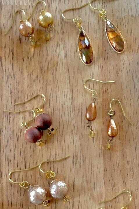 Your choice of handmade mixed material dangle earrings