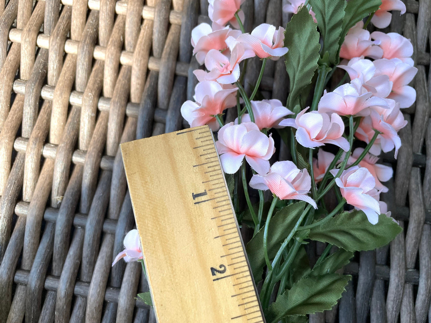 Vintage stems of stunning silk peachy pink faux flowers