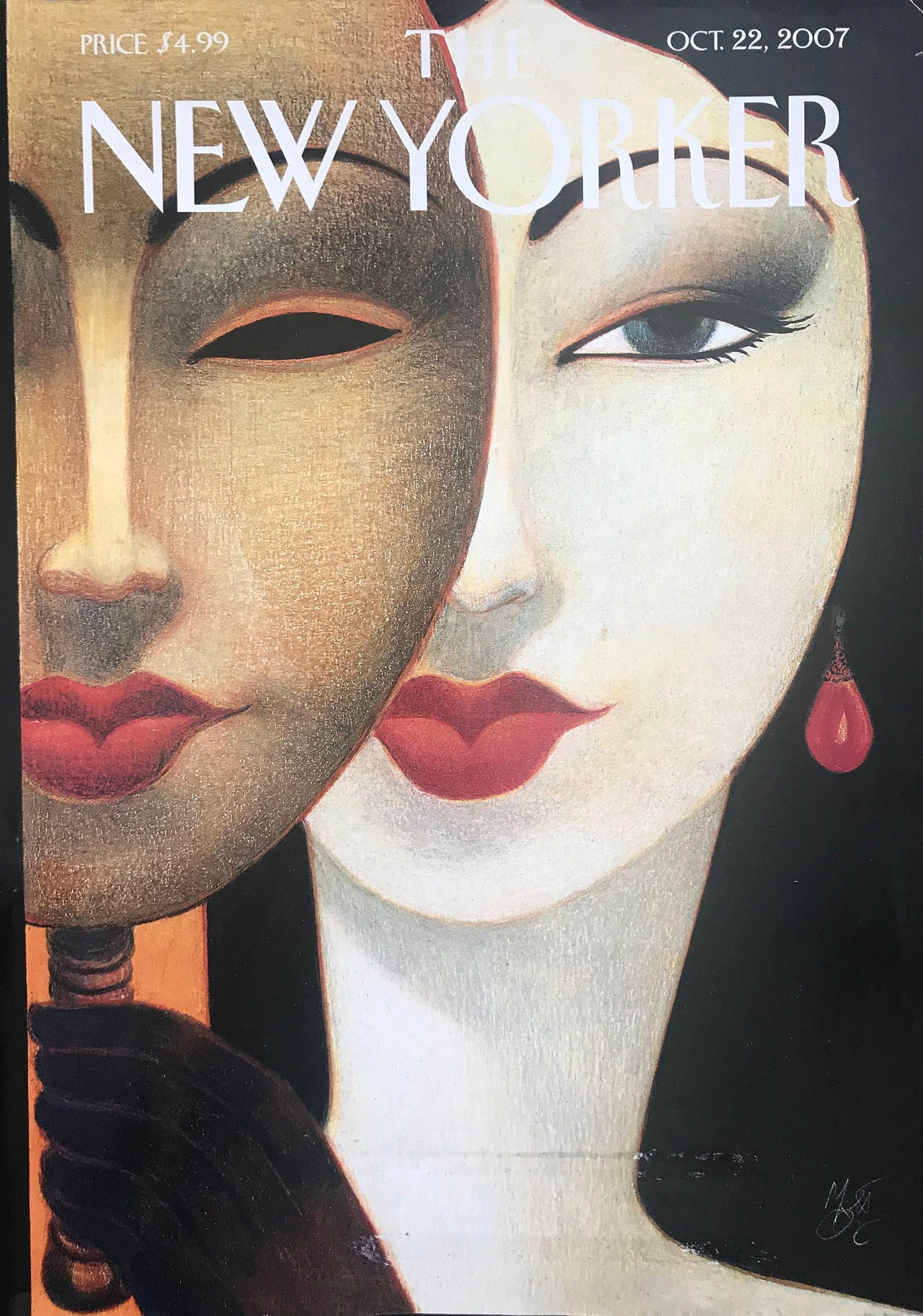 NEW YORKER Magazine cover only - October 22, 2007 - Please read description