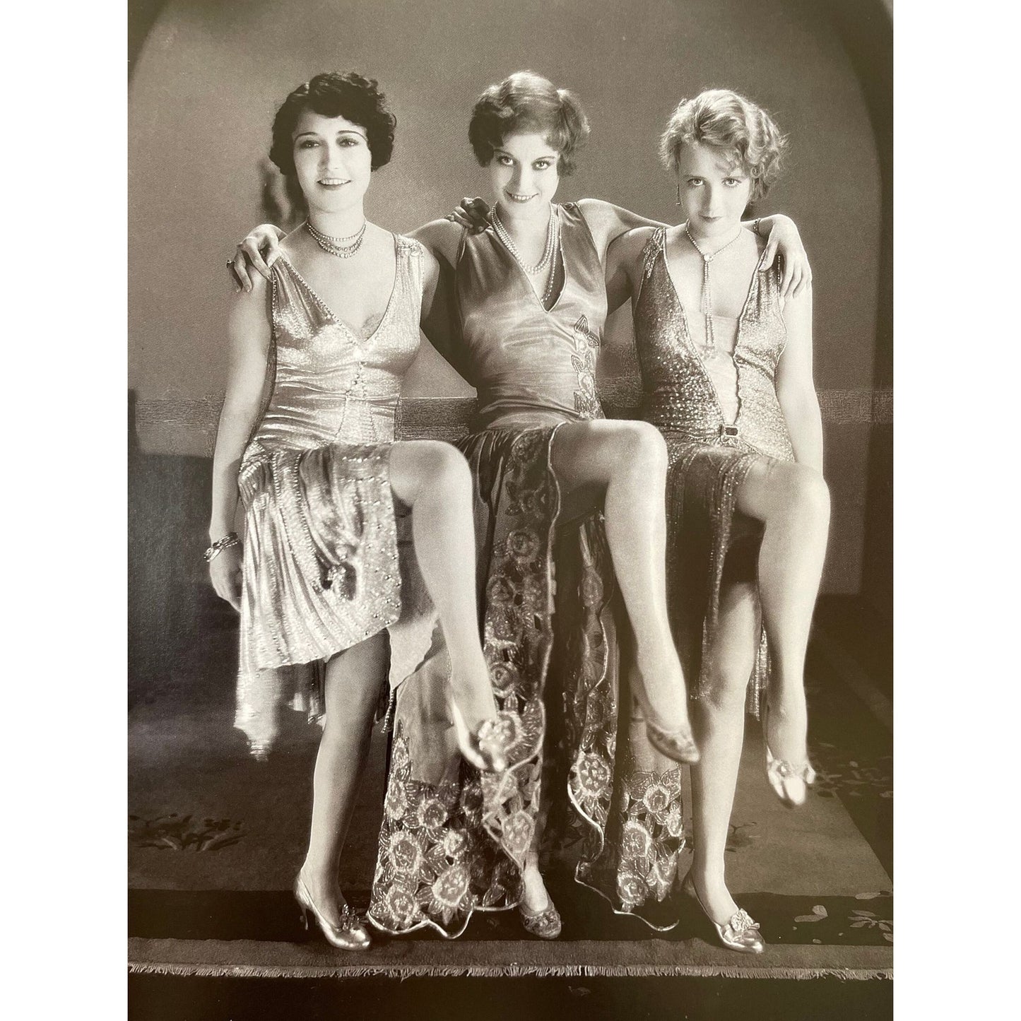 Picture from vintage book - old classic 1928 Hollywood movie - "Our Dancing Daughters" - Dorothy Sebastian, Joan Crawford and Anita Page