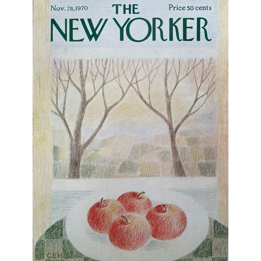 November 28, 1970 - The NEW YORKER Magazine original cover - apples, fall, farm