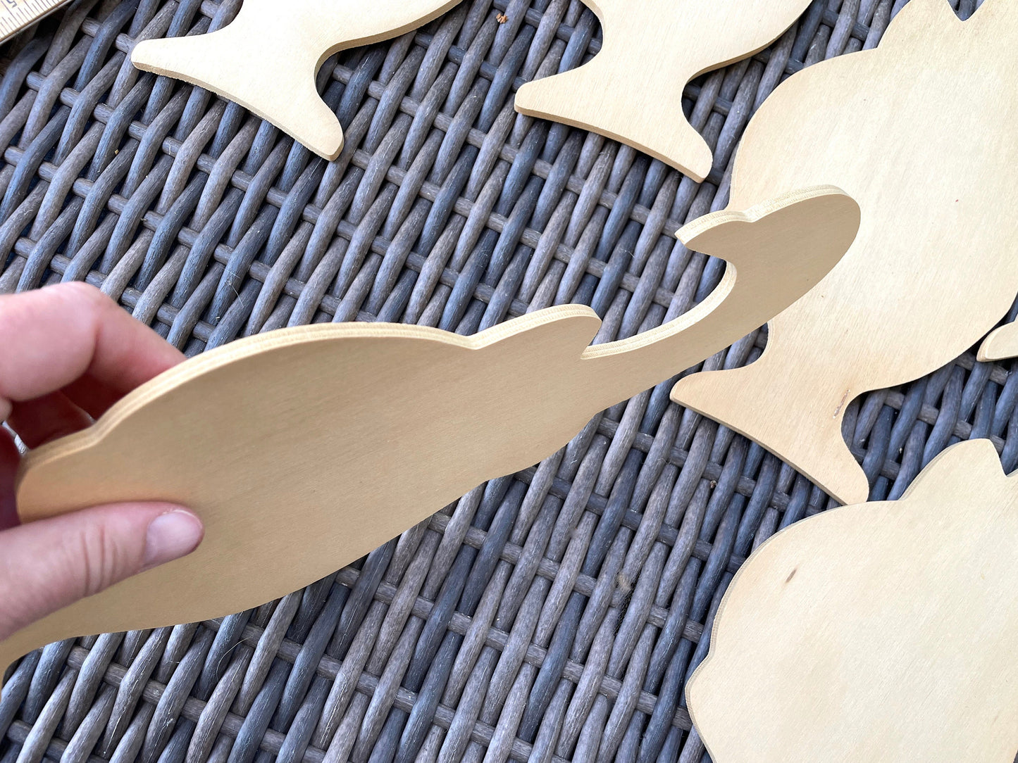 Lot of large unfinished solid wood duck forms - great for crafts - finish as you wish