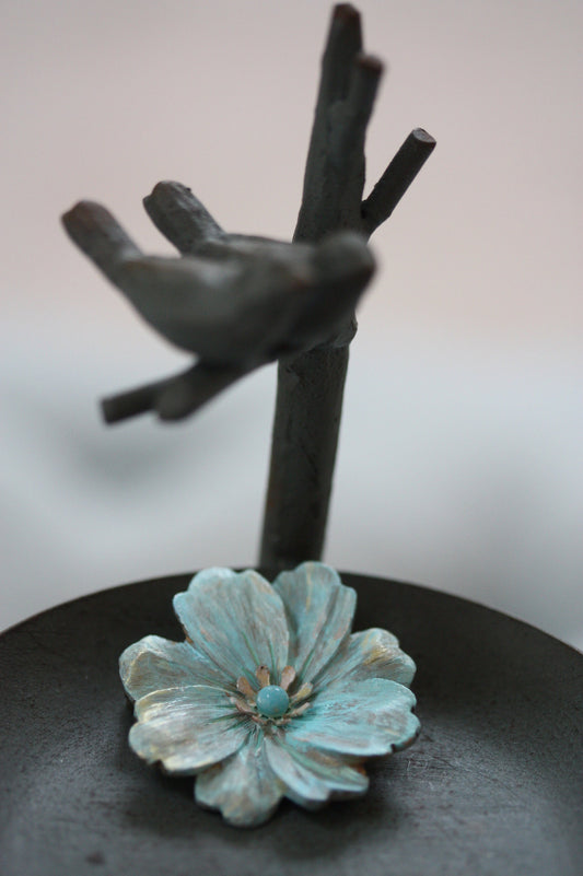 Upcycled pin - upcycled hand painted vintage pin