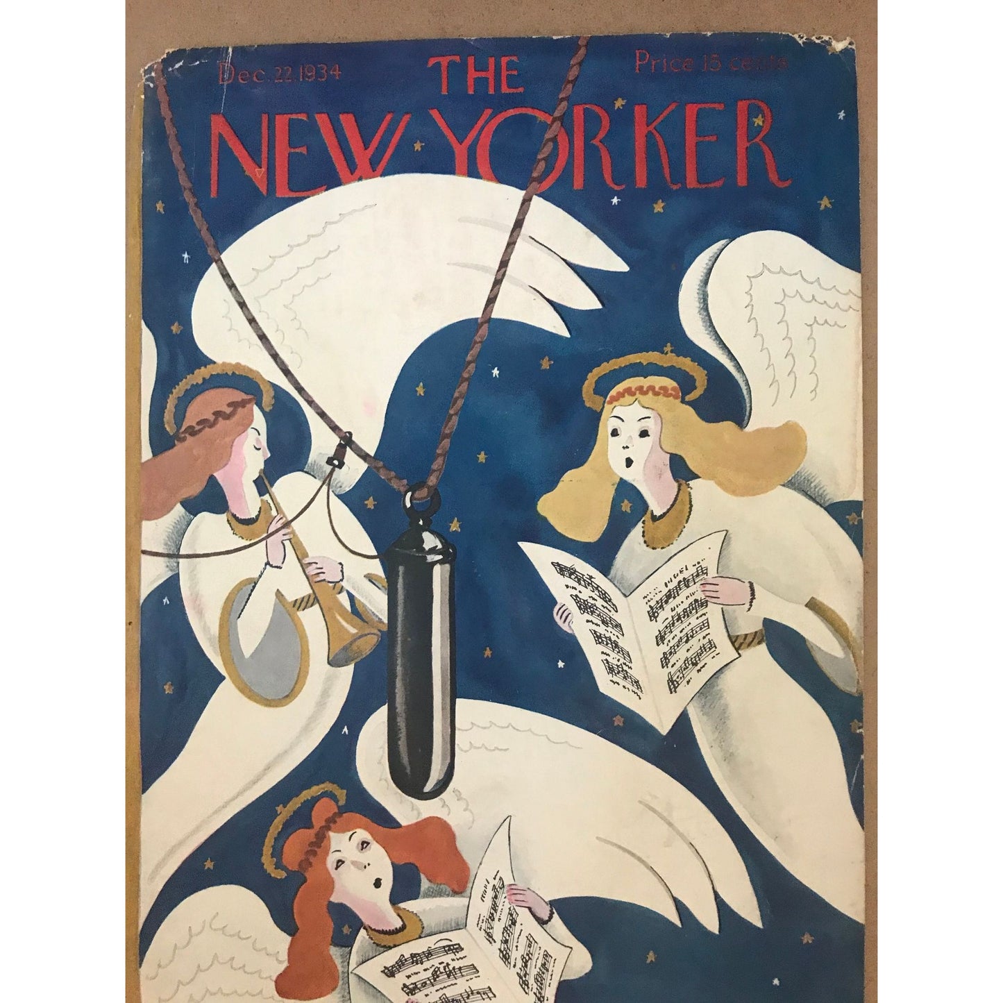 Rare - December 22, 1934 - The NEW YORKER Magazine original cover - angels