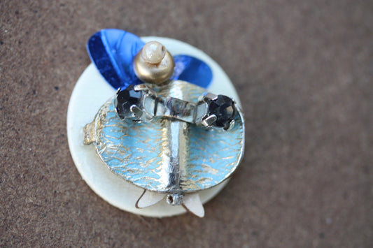 Meet "Pierre LeFlurf" - Assemblage art / mixed media collage - magnet, lapel pin or necklace pendant
