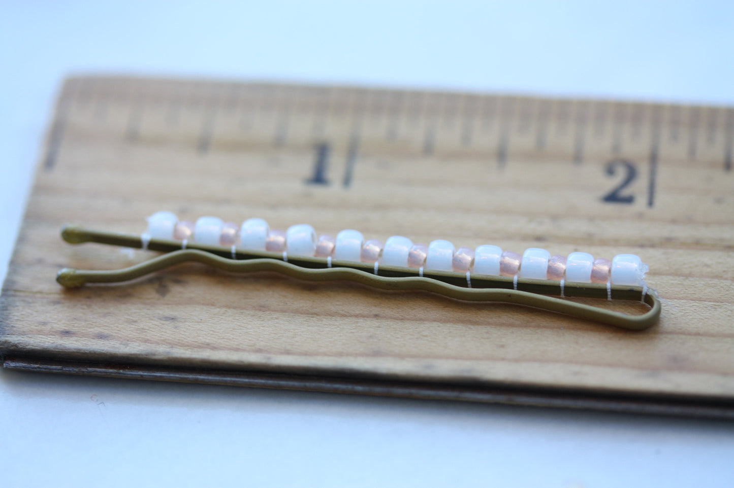 Your choice of hand beaded hair bobby pins - faux baby pearls, iridescent glass, orange vintage glass
