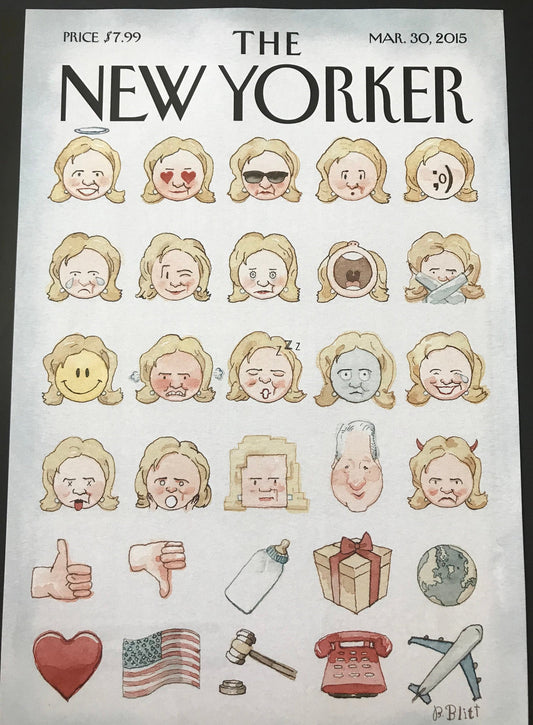 March 30, 2015 - The NEW YORKER Magazine original cover - Hillary Clinton