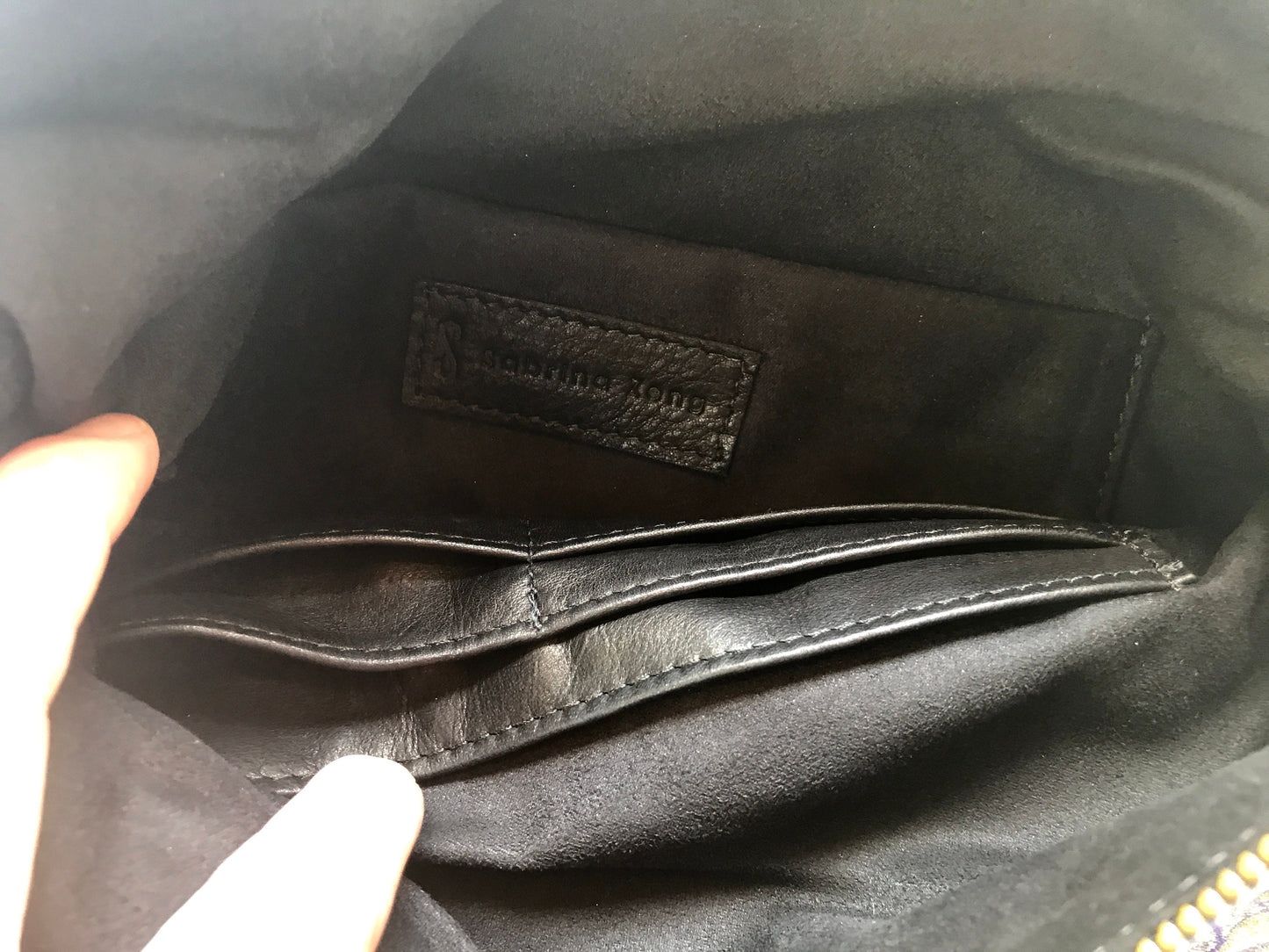 Vintage Clutch Handbag – Purple Gold Folder Design | Signed Sabrina Zong Faux Leather