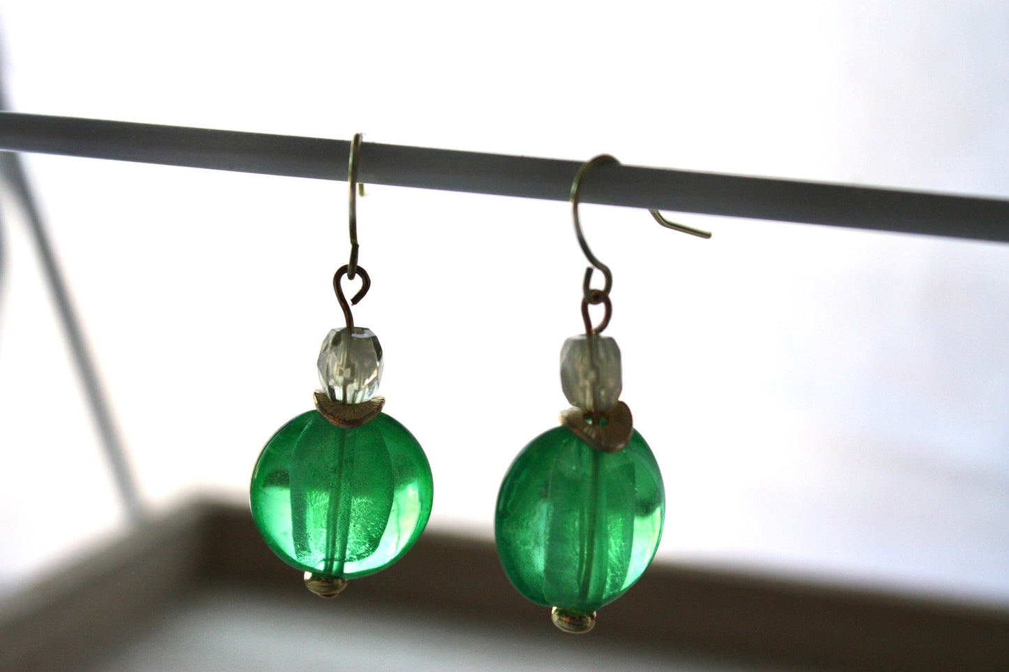 Stunning green dangle earrings