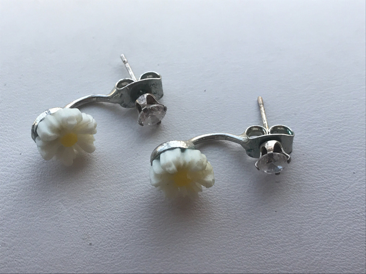 Tiny little flower drop vintage stud earrings
