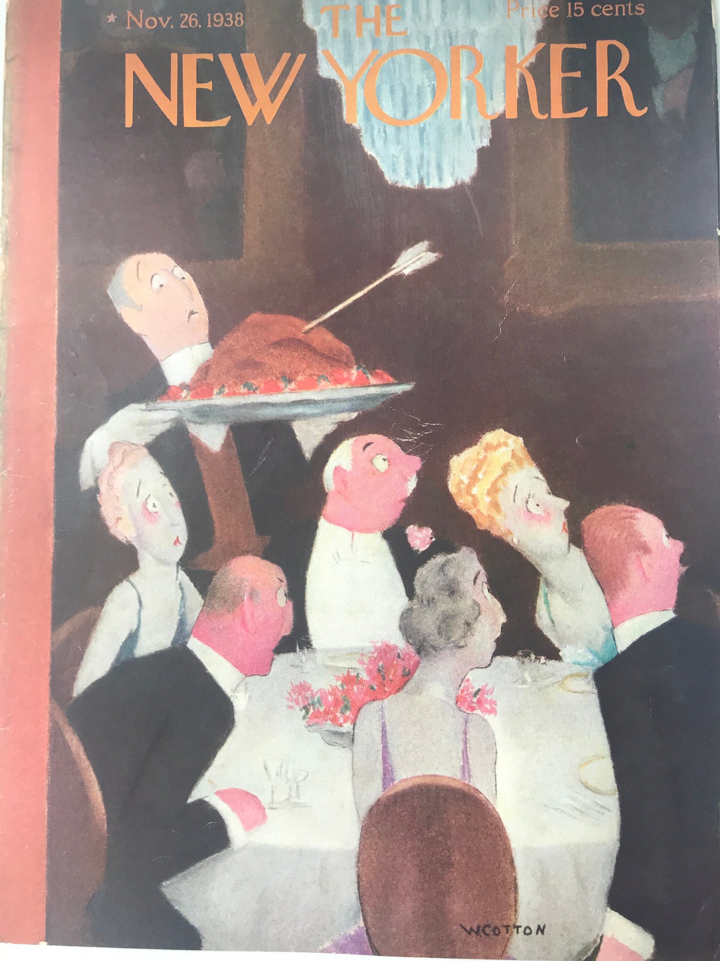 RARE - The NEW YORKER Magazine very rare original cover - November 26, 1938 - Thanksgiving