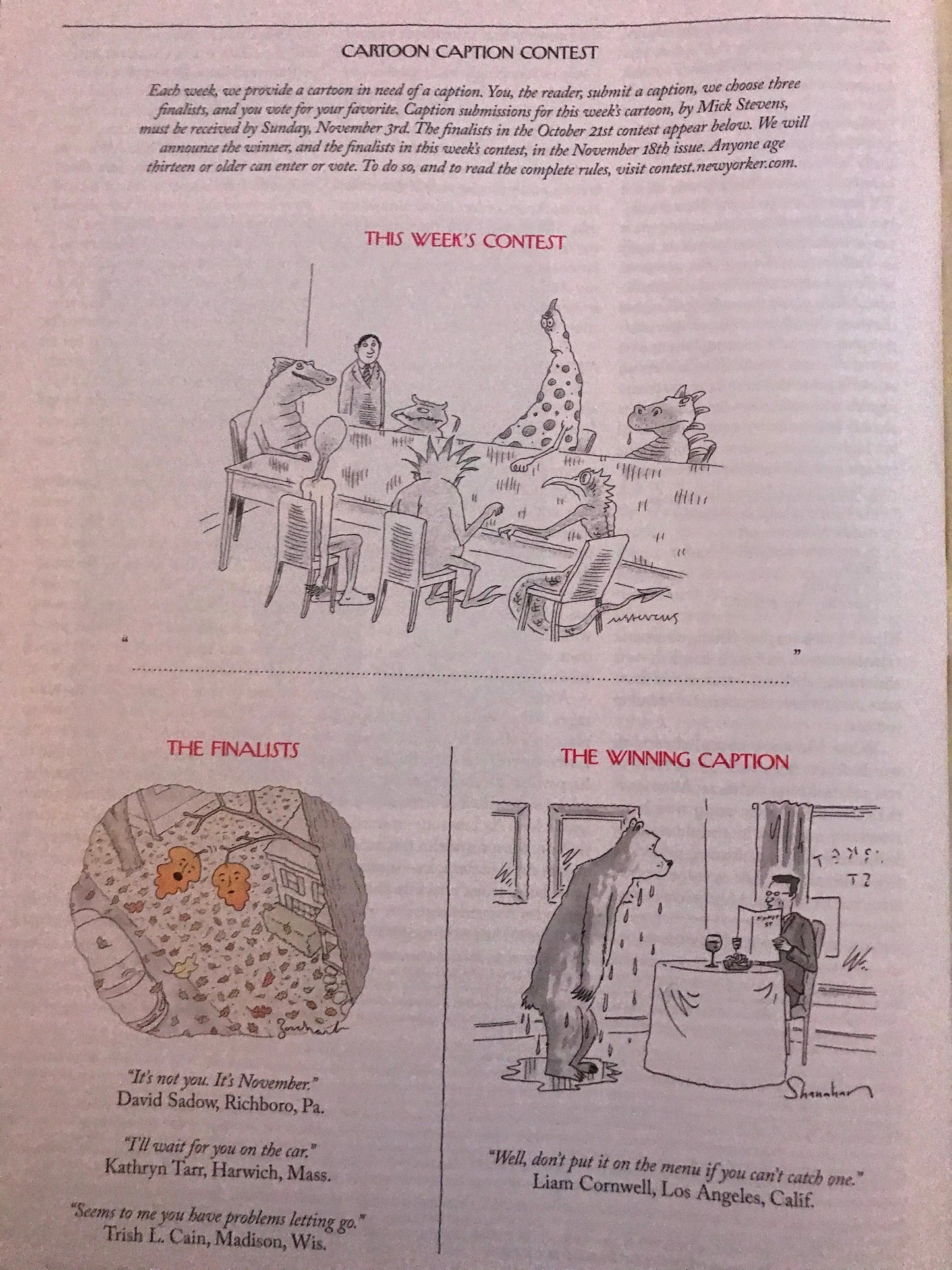 November 4, 2019 - Your choice: Cover only OR complete issue  of The New Yorker Magazine