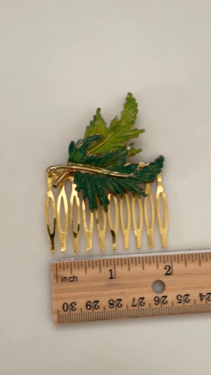 Unique handpainted fall leaves hair comb