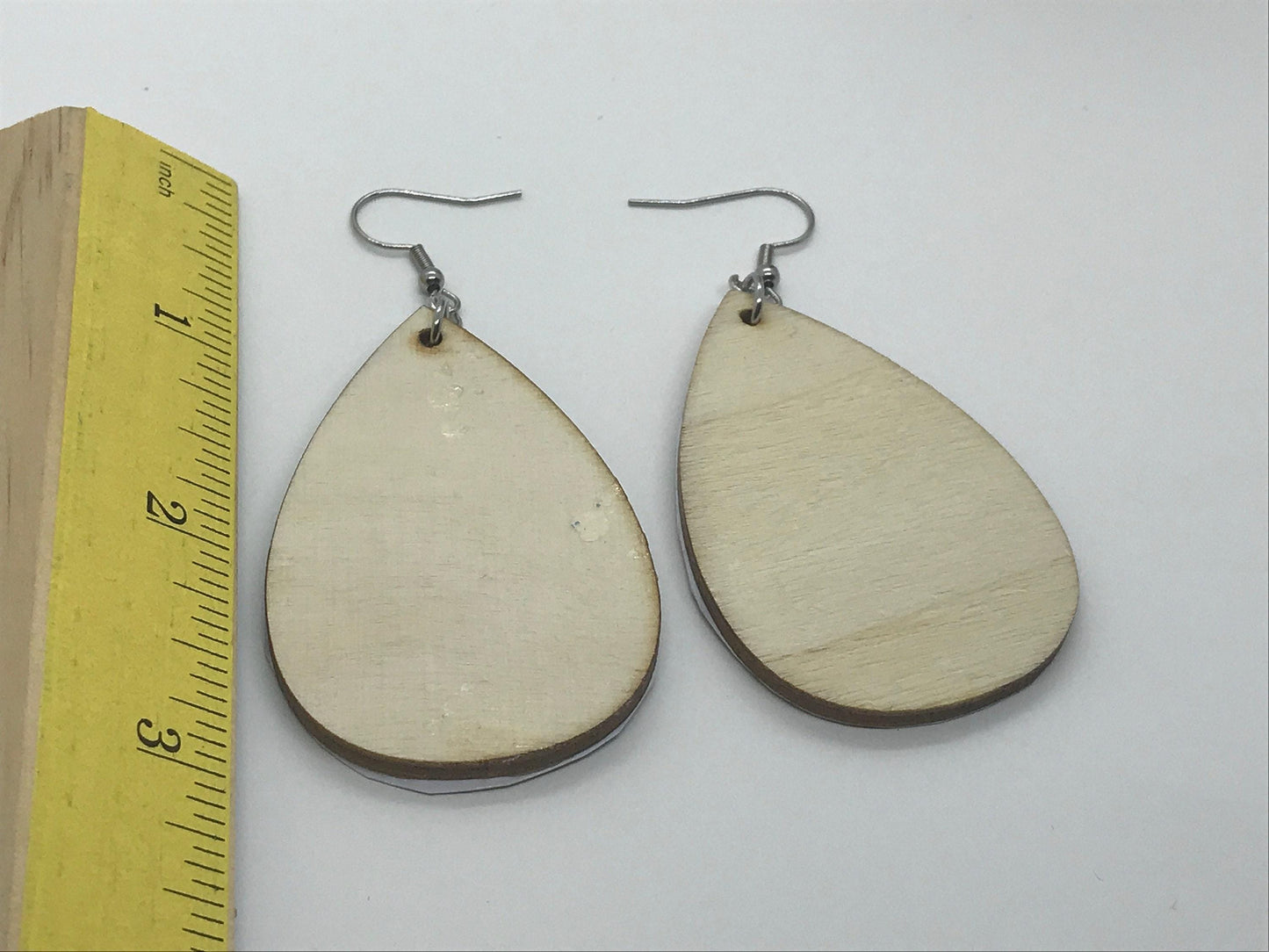 Unique handmade earrings -  mixed materials - specialty paper, sealant and wood
